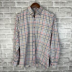 Peter Millar Mens Plaid Button Down Shirt Multi Color Cotton MF22W71CVL Small